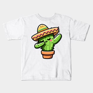 Dabbing Cactus Cinco De Mayo Kids T-Shirt